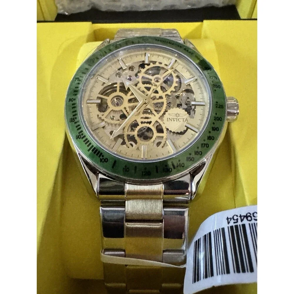 WATCH IT WORK! Mens Invicta Objet D Art Automatic W/Skeleton Dial 43mm SHARP!